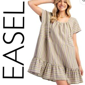 Easel Striped Oversize Mini Dress